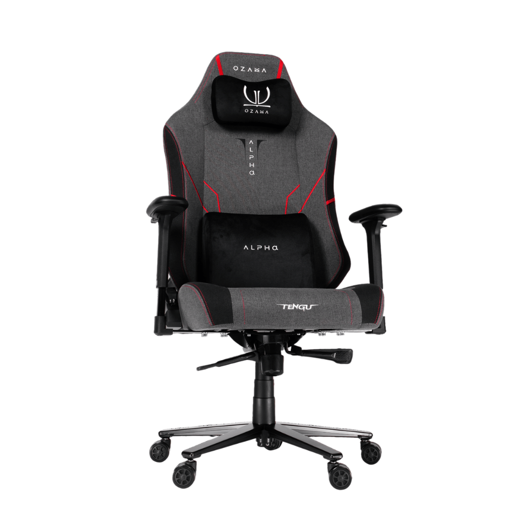 บัลลังก์เกมมิ่ง OZAMA ภายใต้แบรนด์ TENGUGAMINGGEARS รุ่น ALPHA FABRIC (CH-APT-F-RD) สีดำแดง เบาะผ้า_0